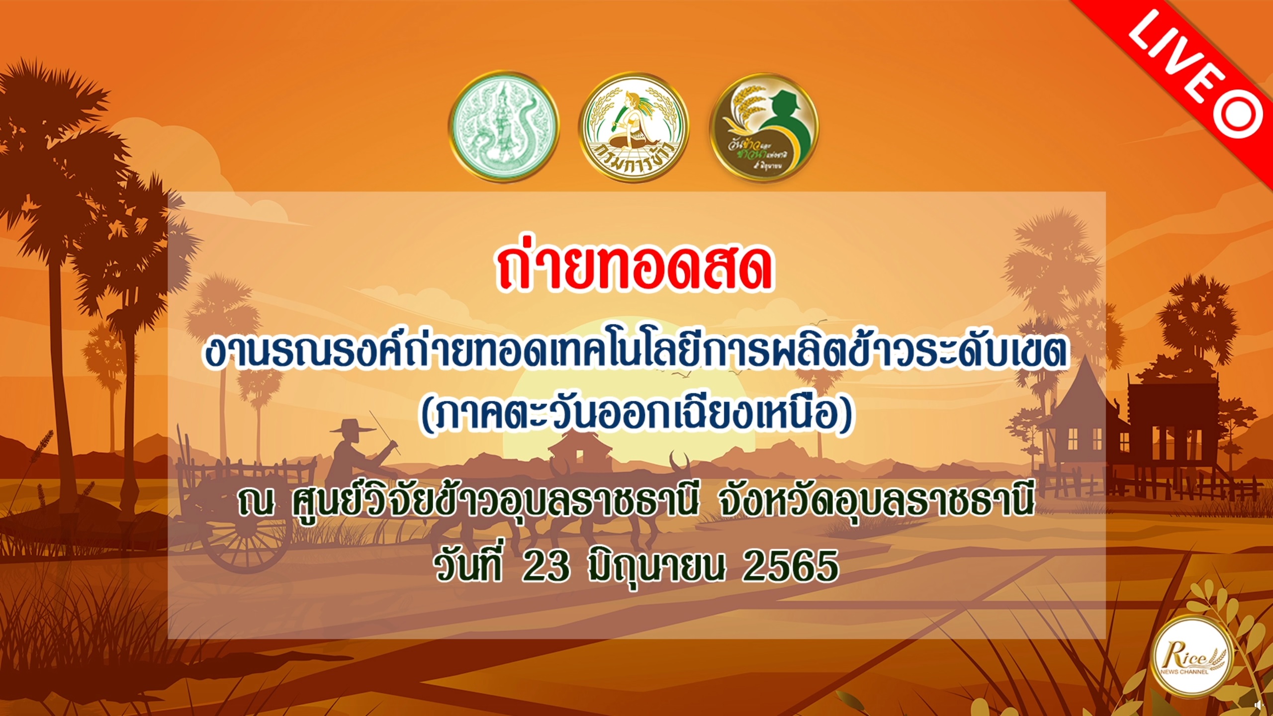 พิธีเปิดงานรณรงค์ถ่ายทอดเทคโนโลยีการผลิตข้าวระดับเขต